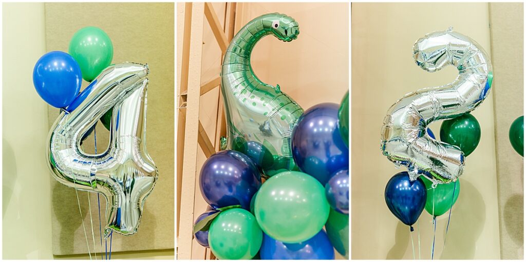 birthday balloons, long neck balloon, dinosaur balloon, number balloon